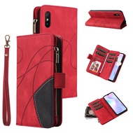 Zipper Casing Luxury Matte Wallet Pu Leather Card Slots Flip Stand Phone Soft Cover For Xiaomi 12 Pr