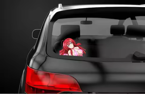 For High School DXD Rias Gremory Waifu Anime Peeker Vinyl Window or Bumper Sticker High Quality Weat