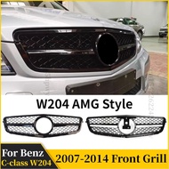 Black Silvery Front Grille Racing Grill For Mercedes Benz C Class W204 2007 2008 2009 2010 2011 2012