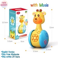 Giraffe Tumbler Doll with Music Rattles Baby Toy  for baby Learn to Crawl Walk Cheap Murah Fun Toy f