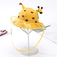 Baby protective cap with shield, sun hat|嬰幼兒防晒帽, 嬰兒防疫帽, 防曬, 防紫外線, 帽連面罩 [帽, 防疫帽, 兒童防疫帽,卡通公仔, 魚夫帽, 防晒帽