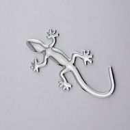 3D Gecko Silver Metal Sticker Avoid Accident Lucky Decoration Locomotive Car Household Suitable For 