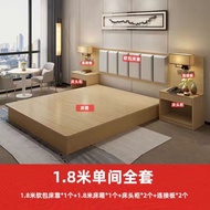 Hotel furniture standard room bed full set of custom hotel standard room double bed apartment bed an