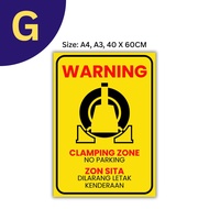 Indoor outdoor parking sign ACP durable board car parking no parking clamping zone papan tanda parki