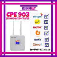 🔥READY STOCK🔥4G CPE Unlimited Hotstpot WIFI router Portable external Antenna 150Mbps WAN/LAN Port 2.4G Hotspot internet