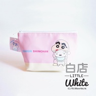 [現貨即寄] 日本正版 蠟筆小新x小白 睡眠小新化妝袋/收納袋/筆袋 彷皮革  Pouch (春日部防衛隊 呀呆 阿呆 啊呆 卡通精品 雜貨 小朋友禮物 聖誕禮物 交換禮物 情人禮物)
