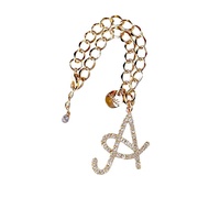 Giselle Initial Bag Charm Keychain - Alphabet Letter Sparkling Stone Charm