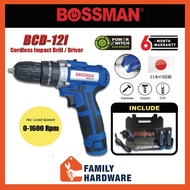 BOSSMAN BCD-12I BCD12I BCD 12I Cordless Impact Drill / Driver 12V with Japanese Technology FAMILY HA