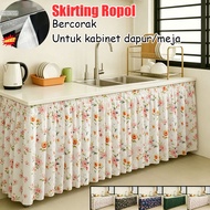 4/5/6/8/10ft Langsir Kabinet Dapur Sink Kitchen Curtain Table Top Tirai Dapur Cabinet Curtain Skirti