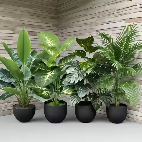 Artificial Green Palm Trees Modern Wedding Garden Decoration Nordic Style Fake Trees for The Yard