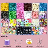 MoTe Sand Beads 8/s 3mm Beads 24 Colors Plus Box (+ Elastic String) Imported Beads