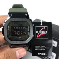Casio G-Shock Stainless Steel Bezel Camouflage Dial GM-5600B-3 Military Green
