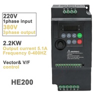 【Thailand Stock】220V to 380V VFD Frequency converter single phase input three phase output 2.2KW/5.5