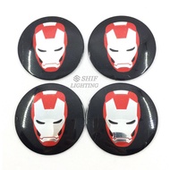 4 X 56mm Avengers Iron Man Logo Wheel Hub Caps Cover Sticker