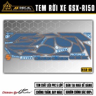 Tem Xe Suzuki GSX R150 Mẫu Matrix | GSX R150-09 | Decal Rời Cắt Khuôn Sẵn Chống Nước Dán Xe Sơn Đỏ X