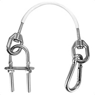 Five Oceans FO4560 Anchor Safety Strap, Snubber White PVC Coated 7x19 Wire Rope with 5/16 in Carabin
