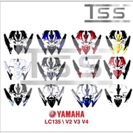 YAMAHA 135LC V2 V3 4 Stroke LC Body Cover Set Body Kit Coverset LC135 LCV2 LCV3  - Hitam Merah Biru