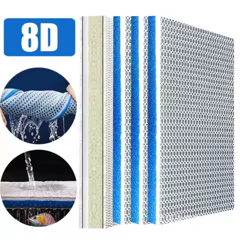 1Pcs Durable 8D Aquarium Filter Sponge 8-Layers High-Density Biochemical Filter Cotton Sponge Aquari