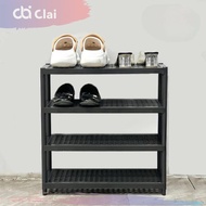 CLAIRA Petra 4-Tier Sandal Shoe Rack 3-Tier 4-Tier Plastic Rattan Aesthetic Sandal Shoe Rack Box Min