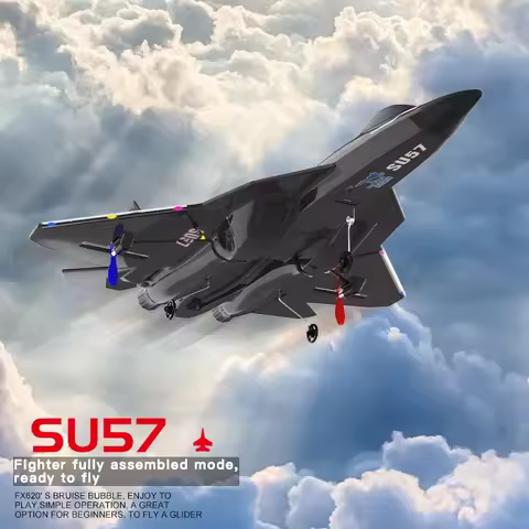RC Plane SU35 2.4G With LED Lights Aircraft Remote Control Flying Model Glider Airplane SU57 EPP Foa