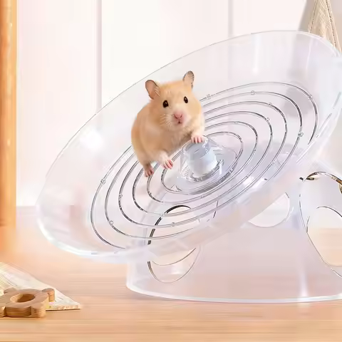 Hamster Running Wheel Quiet Anti-Slip With Cave House Hamster Exercise Wheels For Ferrets Squirrels 