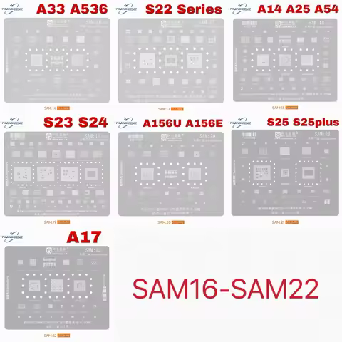 AMAOE For Samsung SAM1-SAM22 A14 A17 A54 BGA Reballing Stencil Tin Planting Soldering Exynos1330-E85