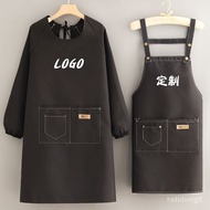 ⭐️Preferred Good Products⭐️Korean Version Canvas Long-Sleeved Apron Cooking Apron Anti-Fouling Wear-