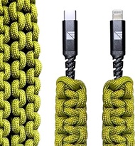 Darrk Energy Lightning to C Paracord Cable &amp; USB C to C Paracord Cable (18W, Green)