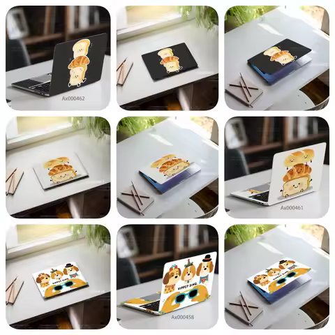 2 Pcs 15.07*10.82 Inches Cheerful Pet Pattern Laptop Skin Waterproof Decor Aesthetic Vinyl Decals fo