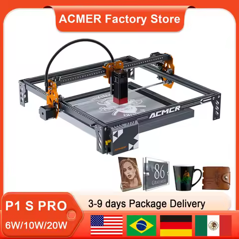 ACMER Laser Engraver P1 S PRO 6W 10W 20W DIY Laser Engraver Cutting Machine For Wood Logo Painted Me