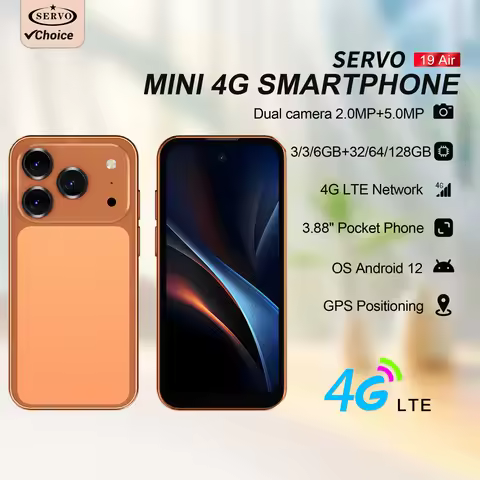 SERVO 19Air Android Mini Smartphone 4G LTE Dual SIM 6GB+128GB OTG Play Store Face Unlock 3.88" Scree