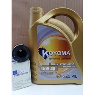 MERCEDES-BENZ M266 W169 W245 A-CLASS, B-CLASS OIL FILTER + KOYOMA 5W40 FULLY SYNTHETIC ENGINE OIL
