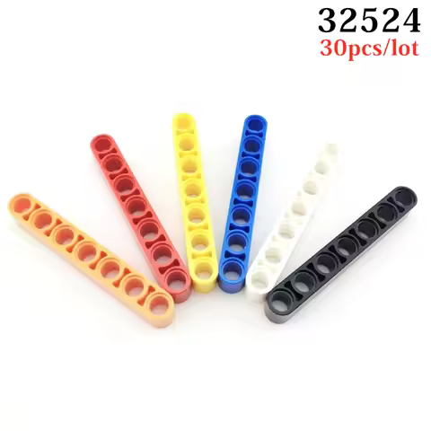 30Pcs/lot 32524 High-Tech 1x7 Holes Liftarm MOC Building Blocks Parts Assembles Car Particles DIY Ed