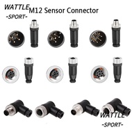 WATTLE M12 Sensor Connector, Sensor Plug Male Female Socket M12 Aviation Plug, Waterproof M12 Sensor