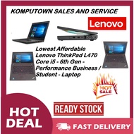 Lenovo ThinkPad L470 14" Laptop - Intel i5-6300U 6th Gen, 8GB DDR4, 500GB HDD - Win 10 Pro
