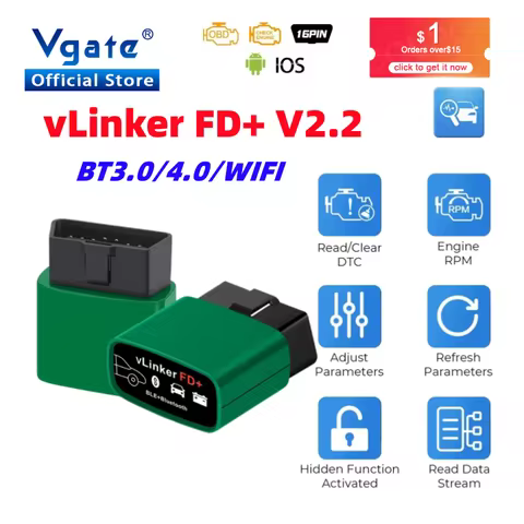 Vgate vLinker FD ELM327 FORScan For Ford Bluetooth 4.0 OBD2 Car Diagnostic Auto Tool OBD 2 Scanner J