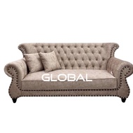 Global Furniture Direct Factory 3 Seater Sofa Velvet Sofa Baldu Chesterfield Sofa