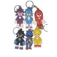 GANTUNGAN Cute 3D Sonic Character Keychain – Rubber Keychain Sonic, Knuckles, Shadow, Super Sonic, M