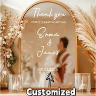 1pc Personalized Wedding Welcome Sticker | Elegant Self-Adhesive Decor For Mirror/Window/Wood | Cust
