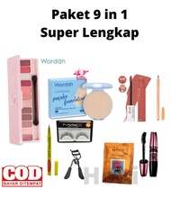 DISKON Paket Makeup Satu Set / Paket Makeup Wanita / Glowing / Kosmetik - Bedak Wardah - Maskara - E