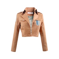 Attack on Titan Shingeki no Kyojin Mikasa·Ackerman Cosplay Jacket Coat Red Scarf Set
