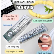 [Company product] Marvis Whitening Mint toothpaste 85ml Whitens teeth, reduces plaque, protects teet
