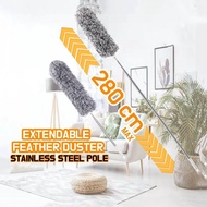 280cm Extendable Microfiber Duster Premium Extra Long Handle Bendable Expandable Feather Duster Tele