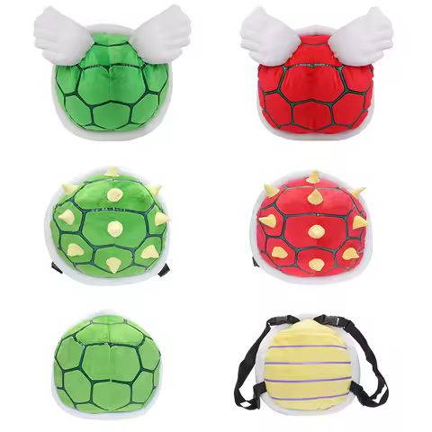 4 Style Anime Super Koopa Turtle SchoolBag Turtle Shell Green Bowser Plush Toys Backpack Kawaii Birt