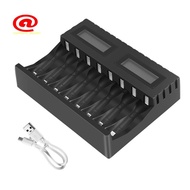 Battery Charger LCD Display Smart Intelligent 8-Slot Chargers for AA/AAA NiCd NiMh Rechargeable Batt