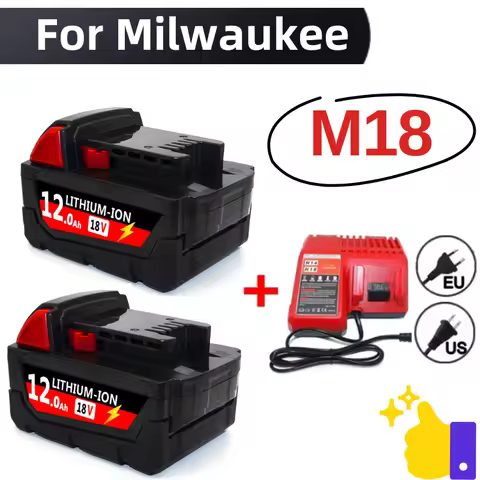 For Milwaukee M18 Power Tool 6.0Ah 9.0Ah 12.0Ah lithium-ion Battery ,Charger, Built-in 18650 Battery