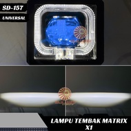 Lampu Tembak Led Biled Matrix X1 Universal Motor Mobil Plus Devil Shroud Kotak Cut Off Putih Putih