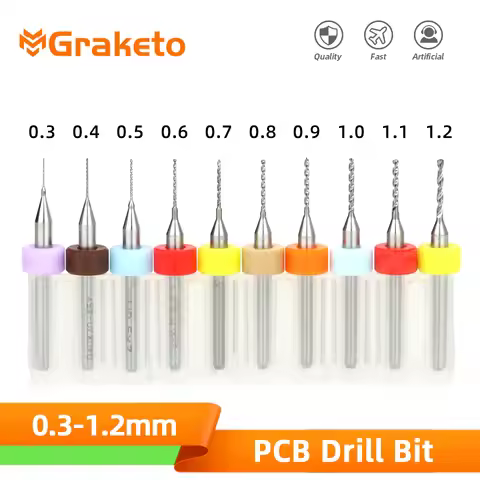 10pcs 0.3-1.2mm PCB Drill Bit Micro Tungsten Steel Bit For Printed Circuit Board Mini CNC Carbide Dr