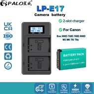Palo Camera Battery LP-E17 1800mAh Canon Battery Charger For Canon EOS RP 200D 250D M3 M5 M6 R8 R10 