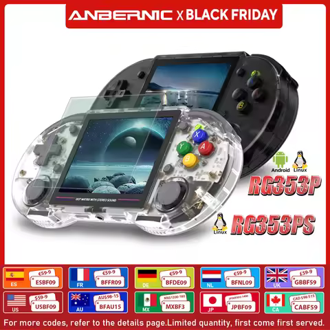 ANBERNIC RG353P RG353PS 64 Bit Retro Handheld Game Console RK3566 3.5 Inch IPS Screen Support 5G WiF